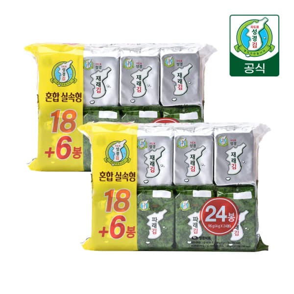 재래 파래 혼합 식탁김4g 24봉 2세트 (총48봉) (13,702원/무료)