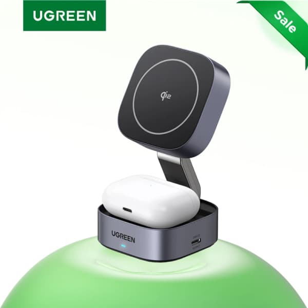 유그린 Qi2 2-in-1 마그네틱 무선충전기 ($26.85/무료)