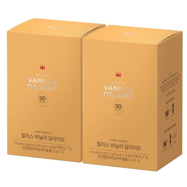 할리스 바닐라딜라이트 30T 2개 (16,900원/무료)