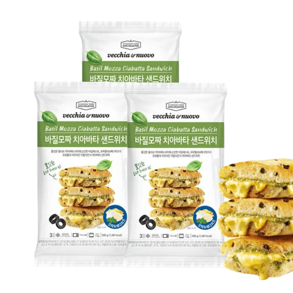 베키아에누보 바질모짜 샌드위치 585g 3팩 (총 9개) (23,480원/무료)