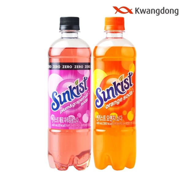 광동직영 썬키스트 제로 자두자몽소다 600ml 24pet  (9,890원/무료)