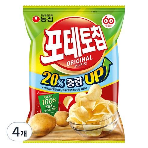농심 포테토칩 132g 4개 (7,200원) (와우무료)