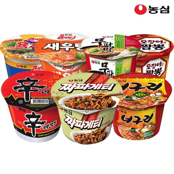 농심 큰사발 큰사발4종16개(신라면4+새우탕4+짜파게티4+너구리4) (25450/무료)