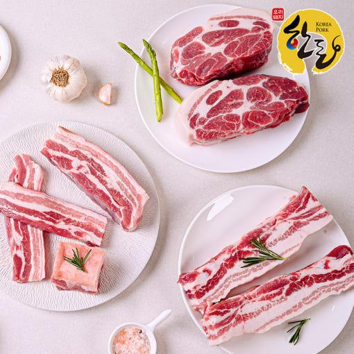 한돈 생 오겹 600g + 목살 600g