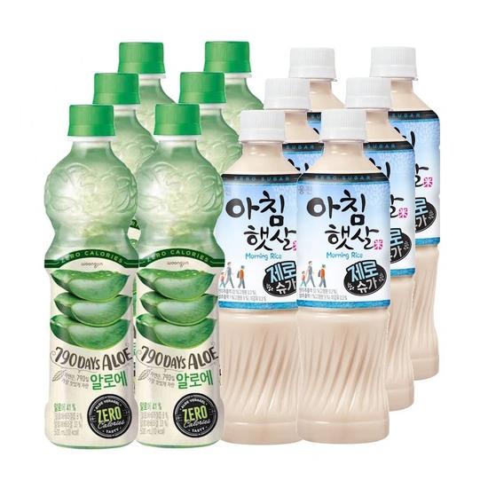 자연은 알로에 제로+아침햇살 제로 혼합패키지 500ml 12페트