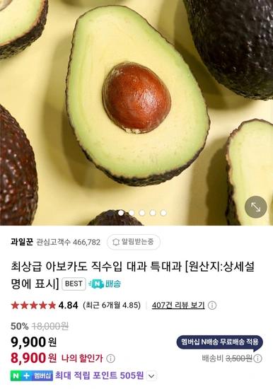 아보카도 직수입 특대과 6과