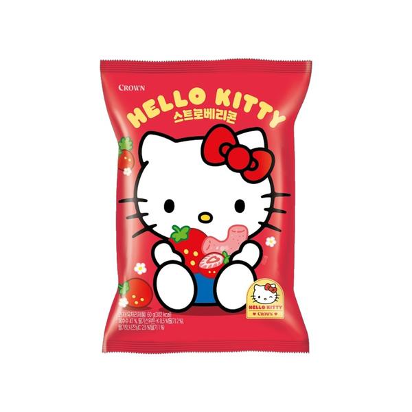 크라운 헬로키티 스트로베리콘 60g x 16봉 (소비기한 06/26)