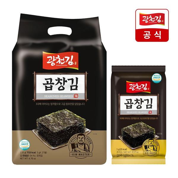 광천김 곱창김 도시락김 5g x 27봉 (토스페이계좌,카카오페이머니)