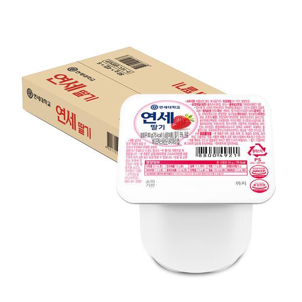 연세우유 요거트 딸기/복숭아 80g x 24개