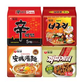 신라면+안성탕면+너구리+짜파게티 20봉