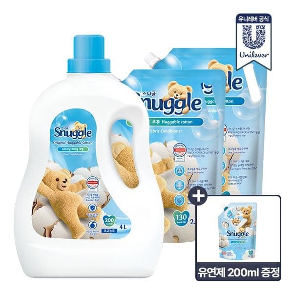 스너글 섬유유연제 대용량 4L + 2.6L 2개