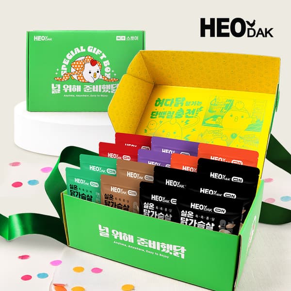 허닭 실온 닭가슴살 6종 15팩