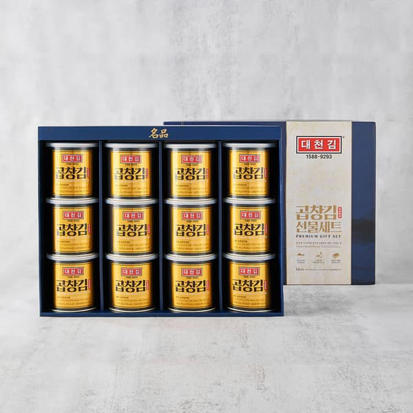 대천김 명품 곱창캔김 선물세트 (곱창캔김 30g x 12캔)