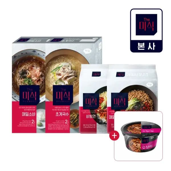 더미식 비빔면 138g 8개 + 메밀소바 478g 1개 + 임박 오징어컵라면