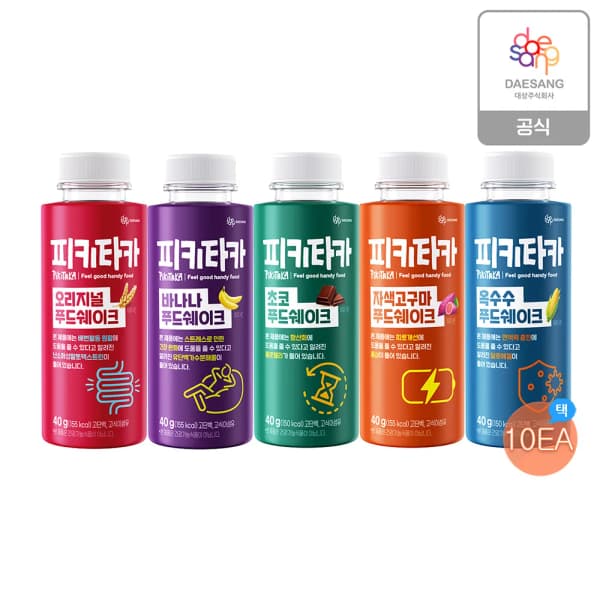 대상 피키타카 푸드쉐이크 40g 5종 10개