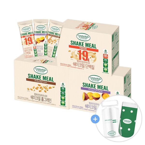 롯데웰푸드 이너프 쉐이크밀 50g 10봉 3종 중 택1 +(선착순 1,000명 이너프 보틀+보틀삭스 증정)
