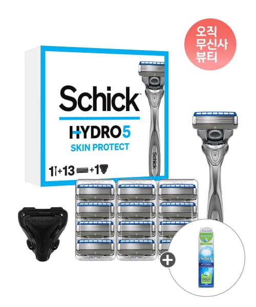 하이드로5 스킨프로 날13입 + 면도기 + 케이스1개+ 증정 스킨디펜스 쉐이브젤199g