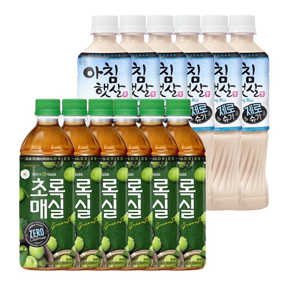 초록매실 제로+아침햇살 제로슈가 혼합패키지 500ml x 12페트