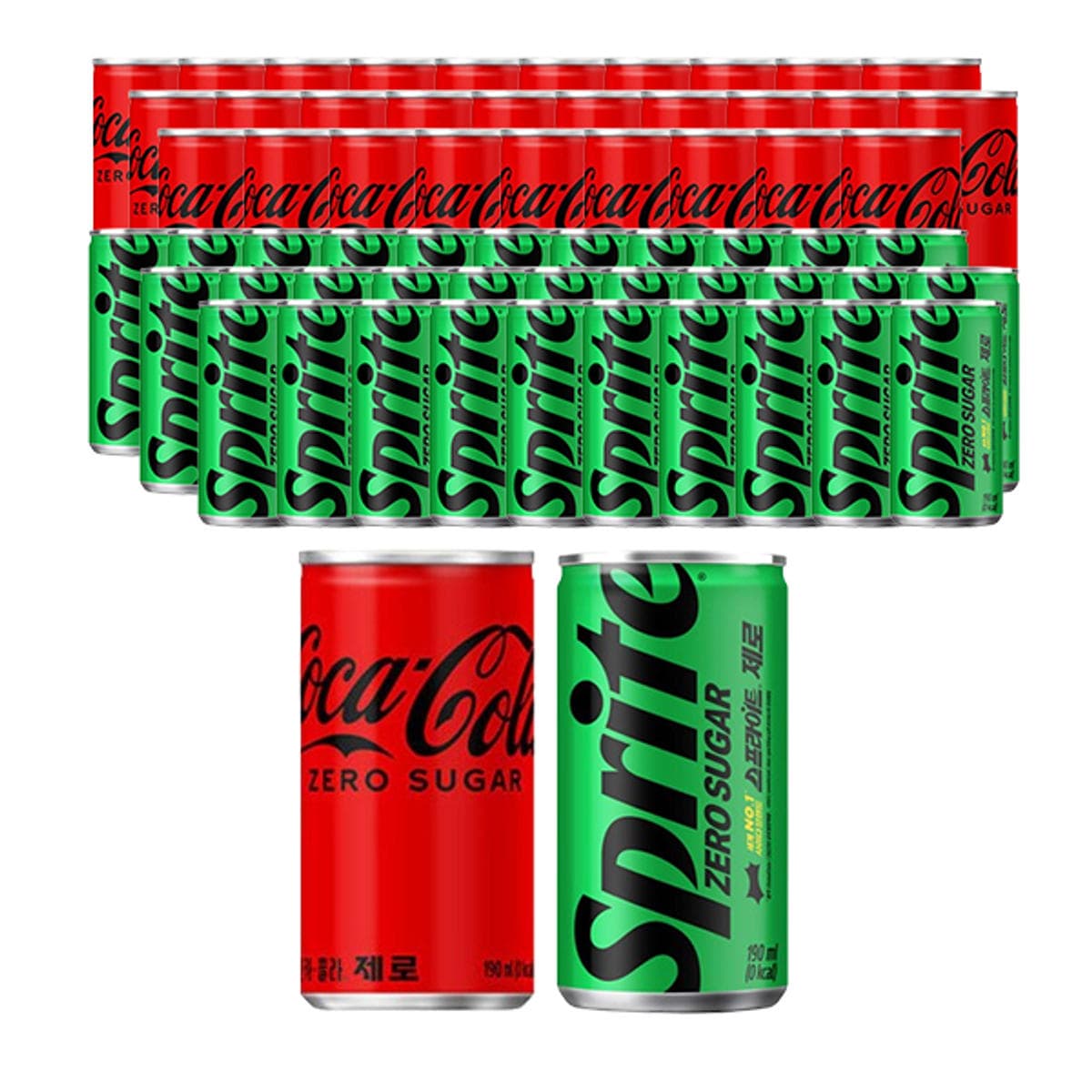 코카콜라 제로, 190ml, 30개 + 스프라이트 제로, 190ml, 30개