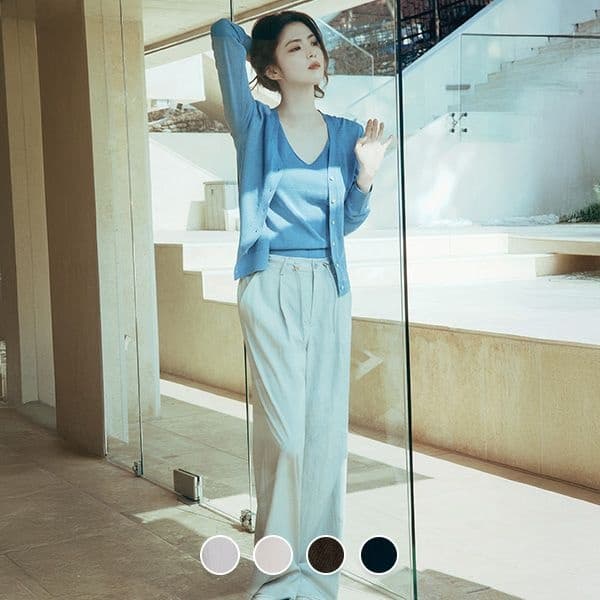 롯데온) 지오다노 나일론 스트링 와이드 팬츠 32,130원 무배 착샷