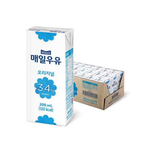 11번가) 매일우유 멸균 오리지널 200ml 24팩 12,220원