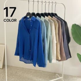 GS) 롤업소매 거즈 여유핏 셔츠 17컬러 14,370원 (무배)