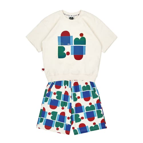 무신사) 벨리타앤보이즈 피겨올오버 반팔티 쇼츠 상하복 세트 41,990원