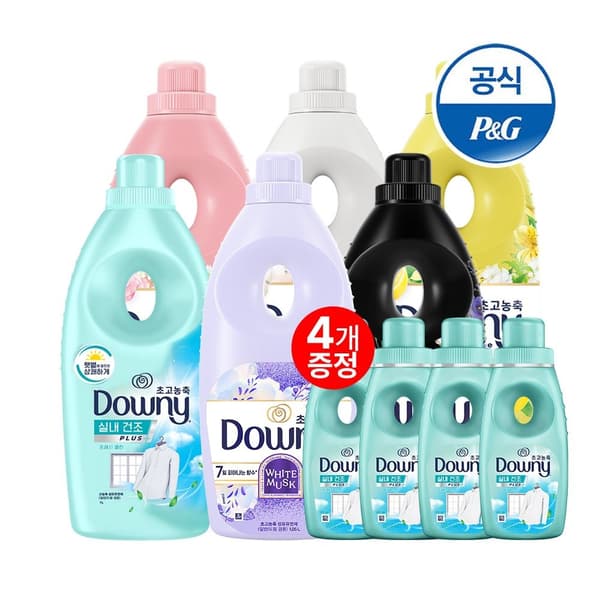 롯데온)다우니 탈취파워 1L 릴리 3개+실내건조 클린 1L 3개+800ml 33,960원