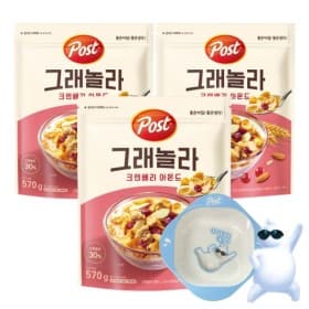 지마켓)포스트 그래놀라 크랜베리아몬드 570gX3개+시리얼볼 유클가 14890원 무배
