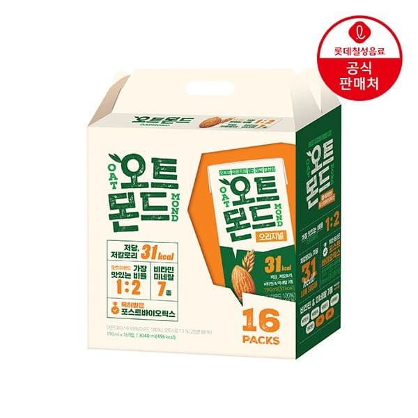 롯데온) 오트몬드 190ml 16팩 선물세트 10520원