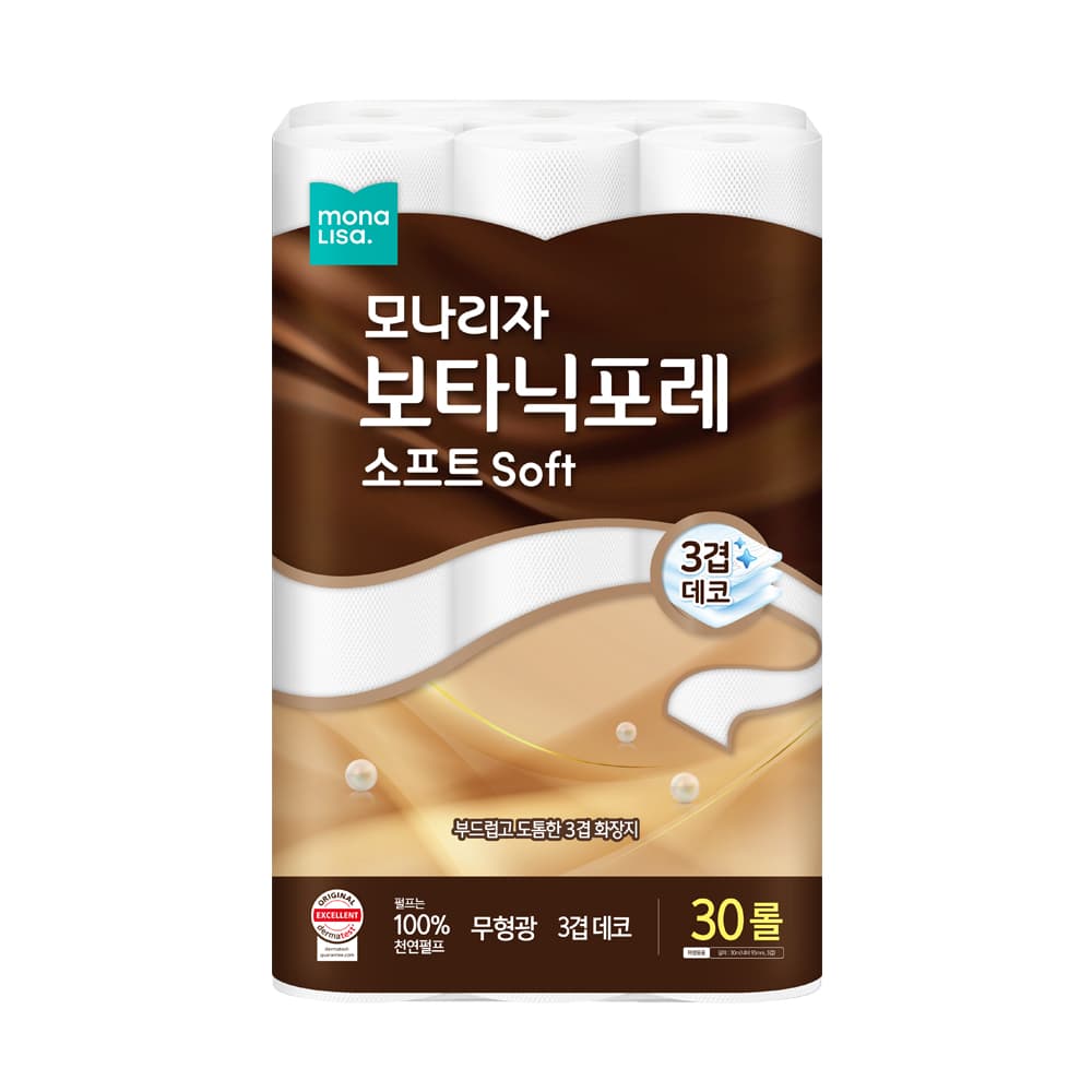토스) 천연펄프 3겹 화장지 30M 30롤 12,900원 무배