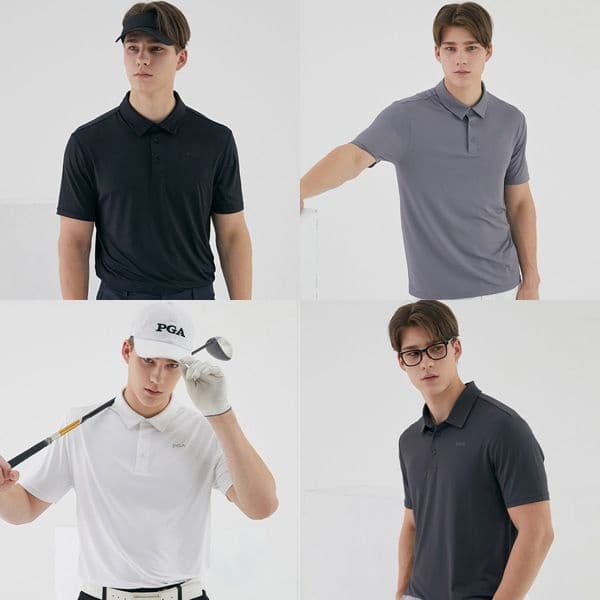 롯데온) PGA 남성 데일리 컴팩트 반팔 카라 티셔츠 5종세트 53,820원