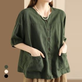gsshop) 네츄럴오픈포켓블라우스 14,320원 무배