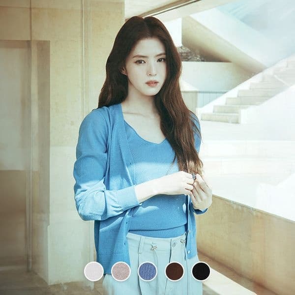 롯데온) 지오다노  여 14gg 셋업 긴팔 쉬어 가디건 27310원