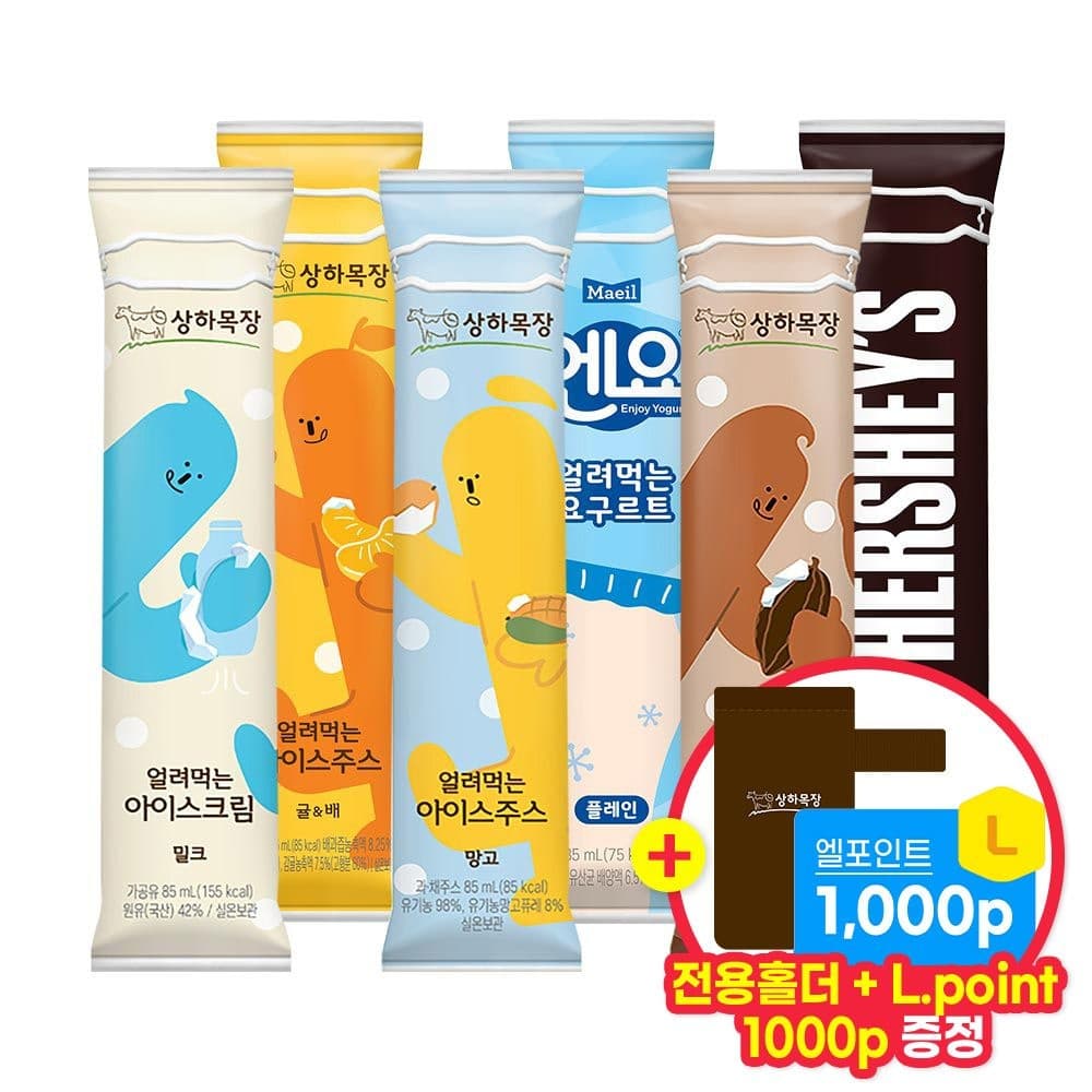 롯데온) 상하 얼려먹는 아이스크림 6종 24입 골라담기 18,920원