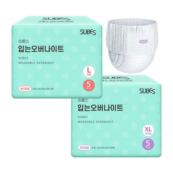 11번가) 슈베스 입는 오버나이트 5P x1팩 3700원 무배