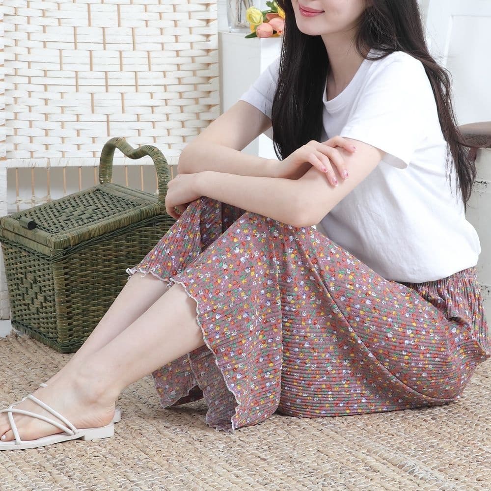 롯데온) 꽃무늬와이드바지 2개랜덤 8820원