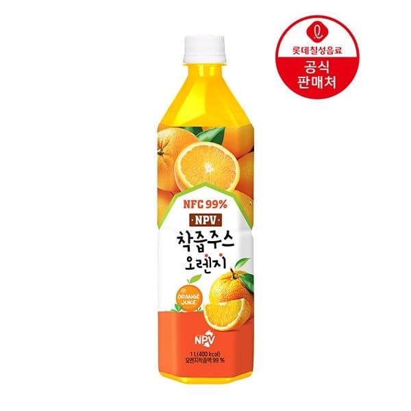 롯데온) 칠성 NPV 착즙주스 오렌지 1L 6펫 14,880원