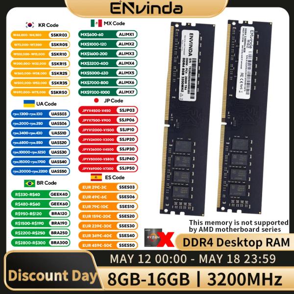 마이크론칩 사용 DDR4 메모리 16G 2133MHZ $25.93/ENVINDA DDR4 16G $15.39