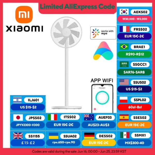 샤오미 초박형 인버터 팬 $44.13, 유선 바닥 팬 $30.36