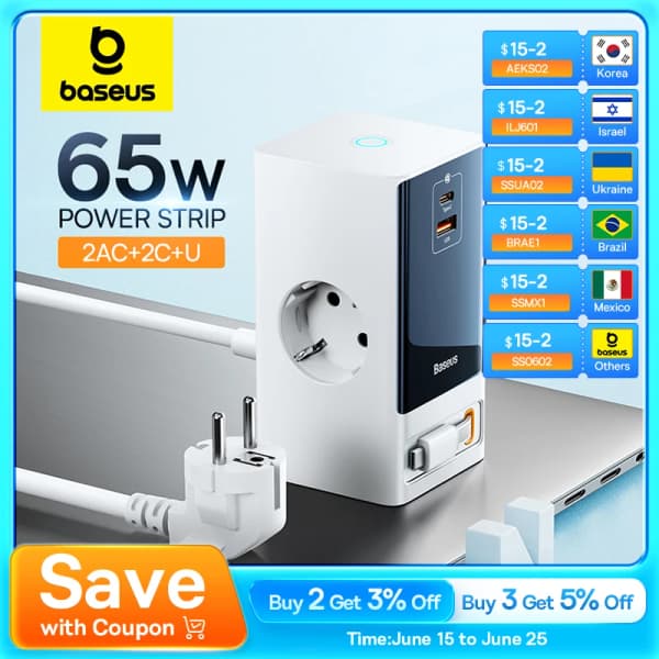 Baseus 65W GaN 충전기($35/무배)