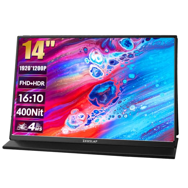 ZEUSLAP 14 "16:10 휴대용 모니터 컴퓨터 확장 여행용 디스플레이 ($48.04,무료)