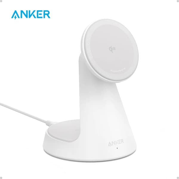 Anker MagSafe 호환 2-in-1 충전 스탠드, 아이폰 16 무선 충전기, Qi2 인증, 15W 초고속