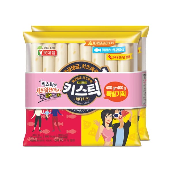 롯데햄 키스틱 체다치즈 400g+400g 1개 (7,276원/무배)1