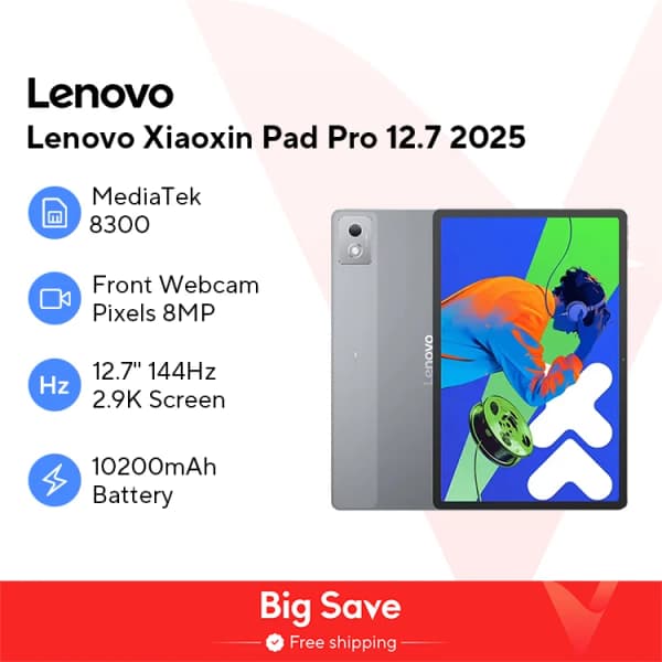 Lenovo Xiaoxin Pad Pro 12.7  2.9k 해상도 144Hz ($143.99/무료), 윈도우 로봇 청소기($35.86/무료)