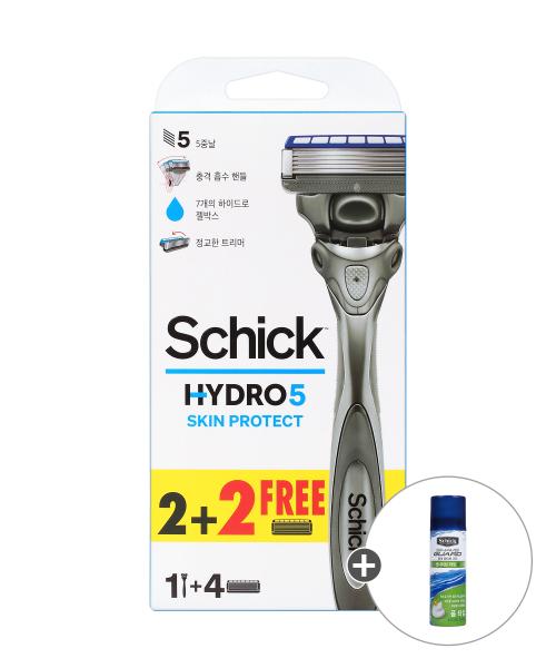 쉬크 (더블기획) 하이드로5 스킨프로텍트 면도기+날2입+날2입+추가증정 쉐이브폼60g(9,900원/무배)