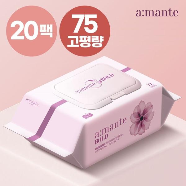 아망떼 고평량 물티슈 72매 20팩 (16,630원/무료)