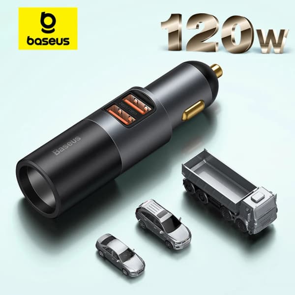 Baseus 120W 차량용 듀얼 USB 타입 C 충전기($5.56/무료)