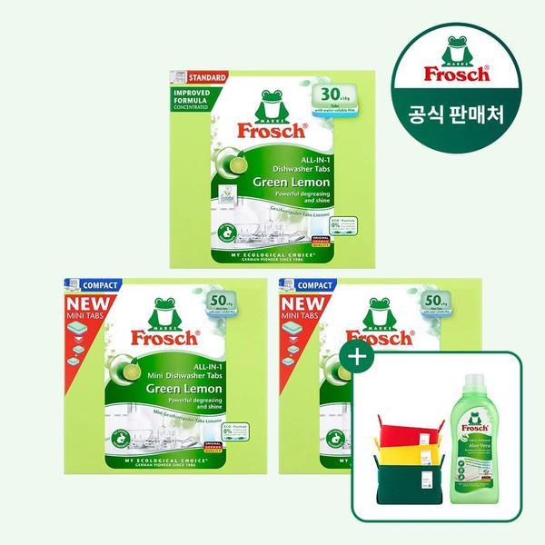 프로쉬 올인원 식기세척기세제 50개입 미니 2개+30개입 1개 (펠트바스켓 증정) (33,900원/무료)3