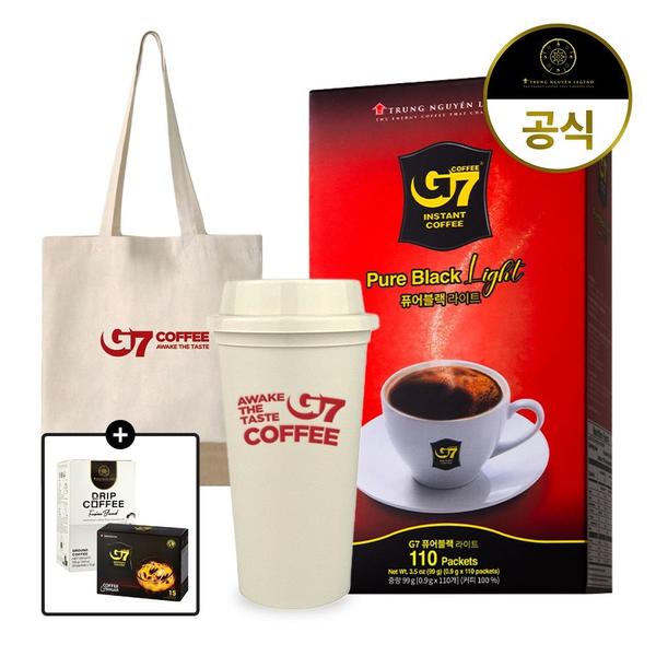 g7 블랙 라이트 커피 110T+리유저블컵+에코백+커피2종 증정 (15,900원/무료)